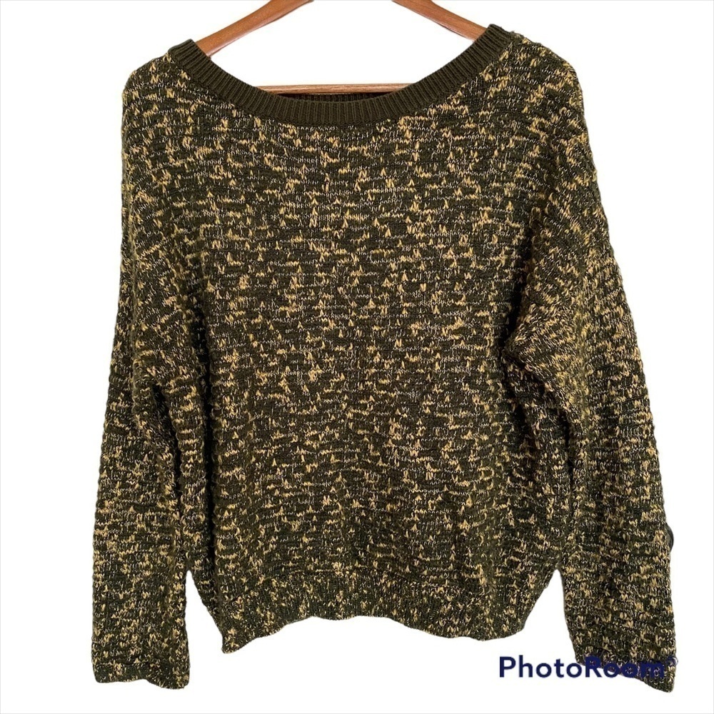 Anthropologie Si-Iae Oversized Marled Two Tone Textured Sweater, Size Small